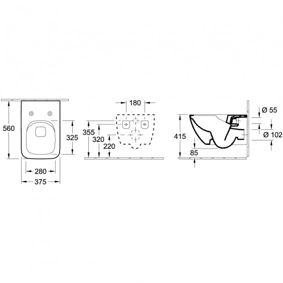 Villeroy&Boch Venticello DirectFlush muszla wisząca + deska wolnoopadająca 4611R001 + 9M80S101