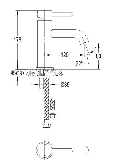 Omnires Y bateria umywalkowa stojąca chrom Y1210STCR