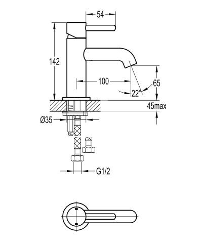 Omnires Y bateria umywalkowa stojąca chrom Y1210CR