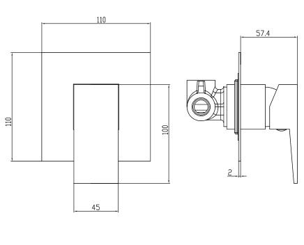 Omnires Fresh bateria prysznicowa podtynkowa chrom FR7145CR