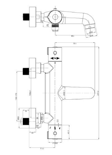 Omnires Y bateria wannowa termostatyczna chrom Y1236/NCR