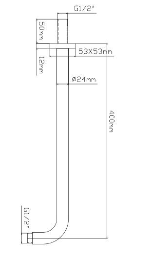 Omnires ramię ścienne 40cm do głowicy natryskowej chrom RA01K/XCR