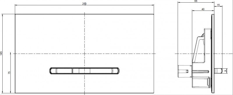 Villeroy&Boch ViConnect E300 przycisk do stelaża WC czarny/chrom mat 922169AN