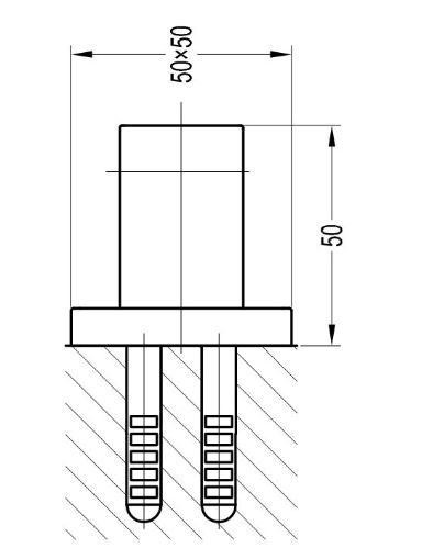 Omnires uchwyt punktowy kwadratowy czarny 8876ABL