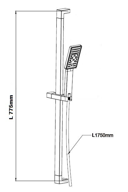 Omnires zestaw prysznicowy z drążkiem czarny 77,5 cm JimJim-SBL