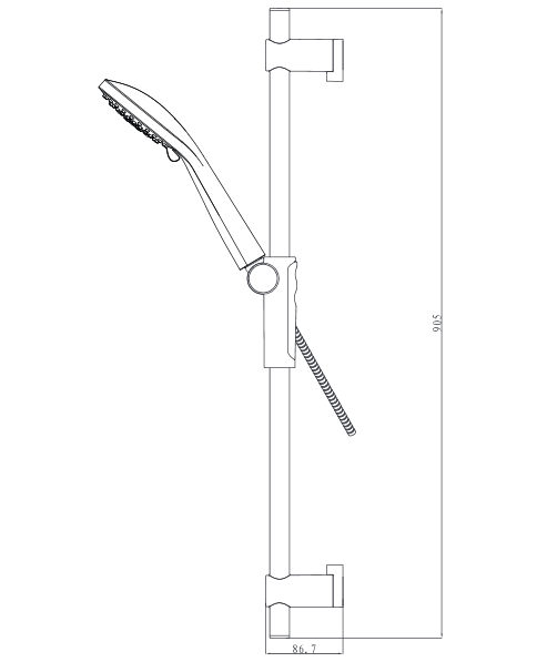 Omnires zestaw prysznicowy z drążkiem 90 cm chrom YOSEMITE-SXLUXCR