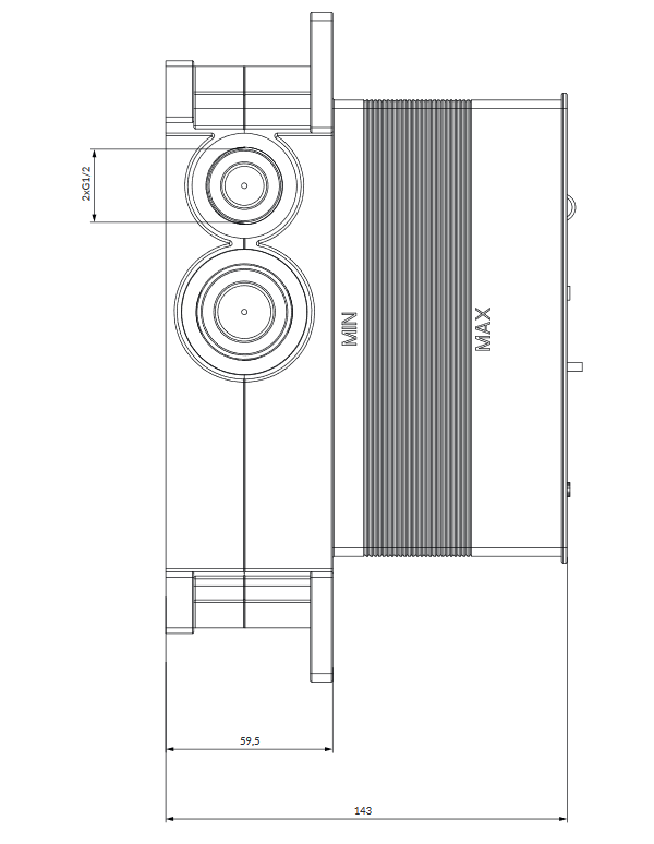 Omnires element podtynkowy termostatycznej baterii 2-wyjściowej BOXTE2F