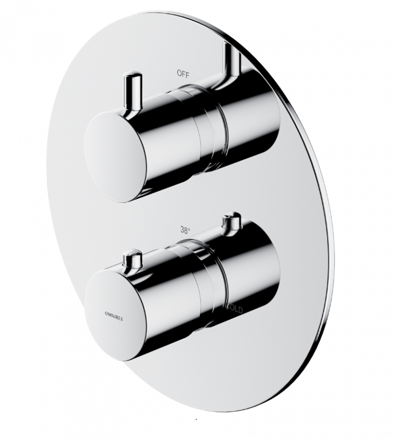 Omnires Y termostatyczna bateria prysznicowo-wannowa podtynkowa 2-drożna chrom połysk Y1236ROCR