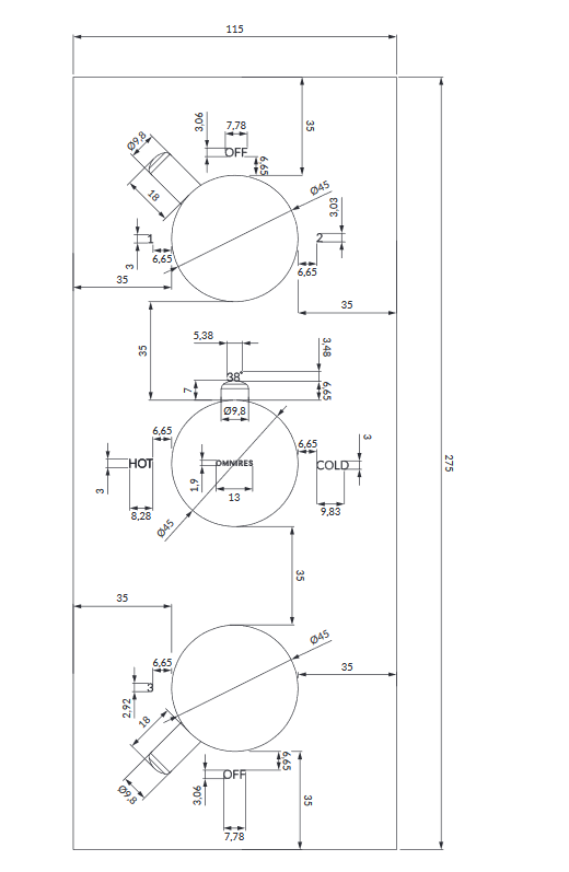 Omnires Y termostatyczna bateria prysznicowo-wannowa podtynkowa 3-drożna chrom połysk Y1238/KROCR