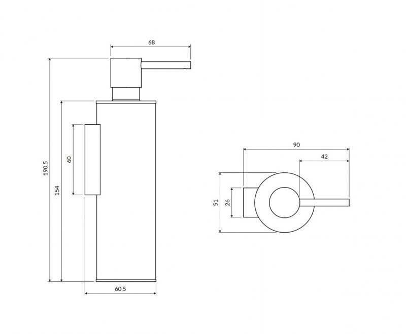 Omnires Modern Project dozownik mydła w płynie wiszący chrom MP60721CR